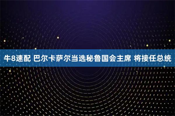 牛8速配 巴尔卡萨尔当选秘鲁国会主席 将接任总统
