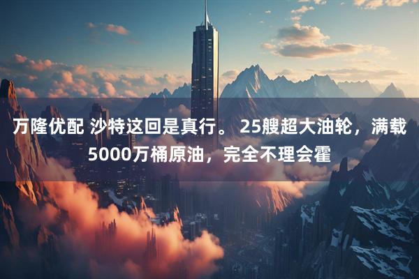 万隆优配 沙特这回是真行。 25艘超大油轮，满载5000万桶原油，完全不理会霍