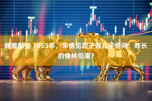辉煌配资 1953年，朱德见邓子恢儿子惊问：咋长的像林伯渠？