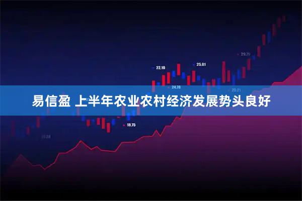 易信盈 上半年农业农村经济发展势头良好